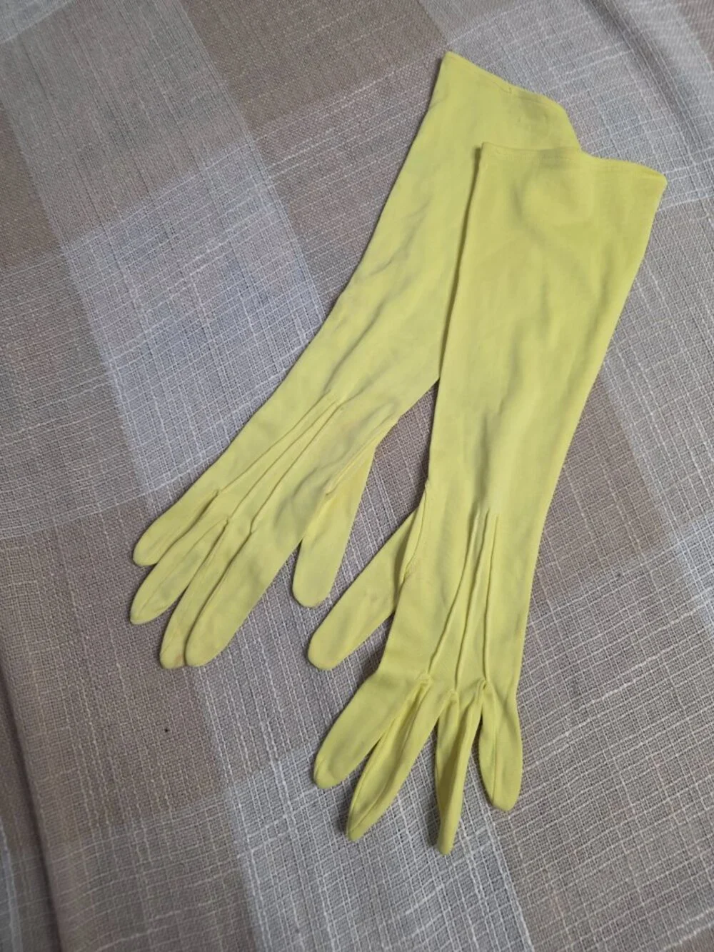 Vintage Cottage Princess Coquette Preppy Girly Femi Butter Yellow Finger Gloves